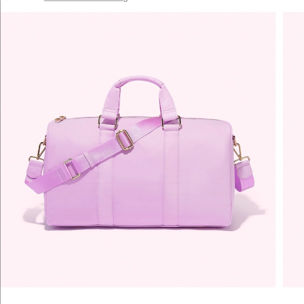 NWT Stoney Clover Lane Classic Mini Duffle Bag grape purple with strap